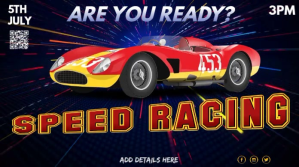 Car Race Template Publicación de Twitter