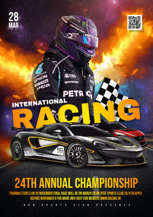Labor Day Template Racing Black Racing Championship A3 Template | PosterMyWall