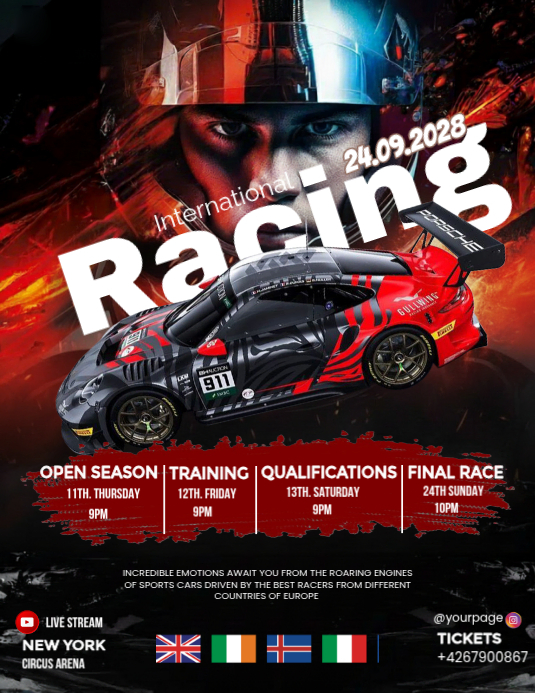 Black Car Racing Event Flyers Template | PosterMyWall