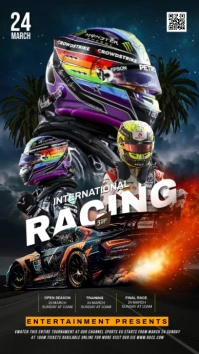 car racing instagram story Digital Display (9:16) template