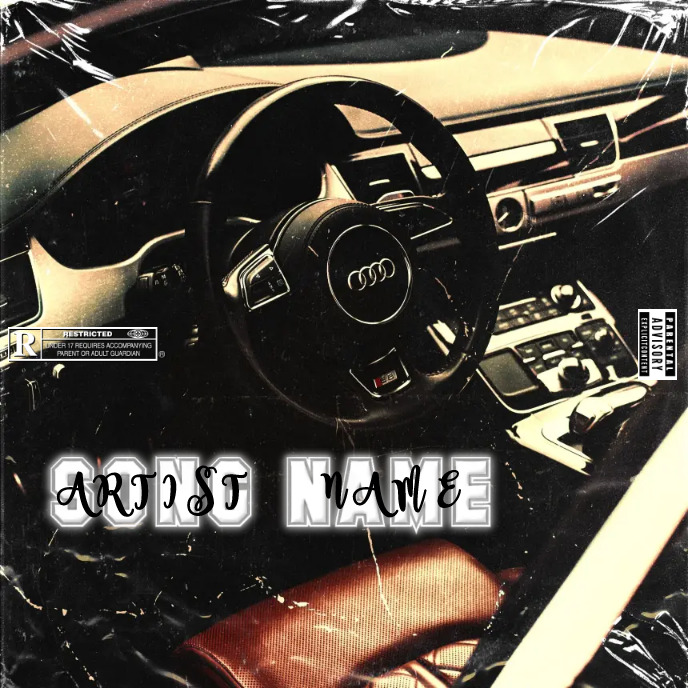 Car rap mixtape cover art design template