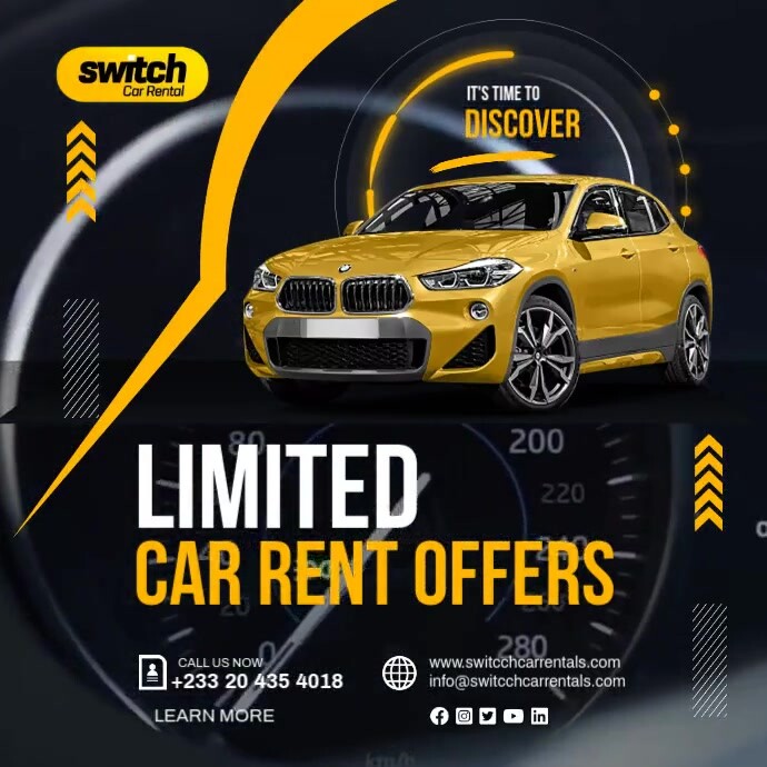 Car rent & sale facebook cover video ad Square (1:1) template