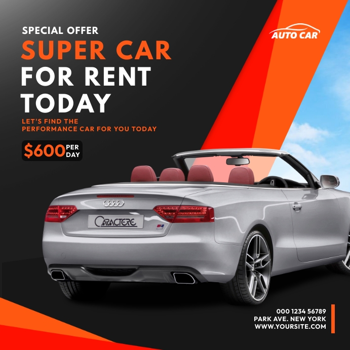 Garage Rent Advert Car Rent Ads Template | PosterMyWall