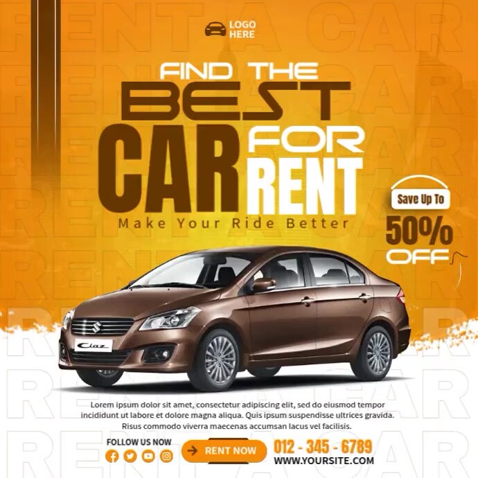 Car Rent Ads Template | PosterMyWall