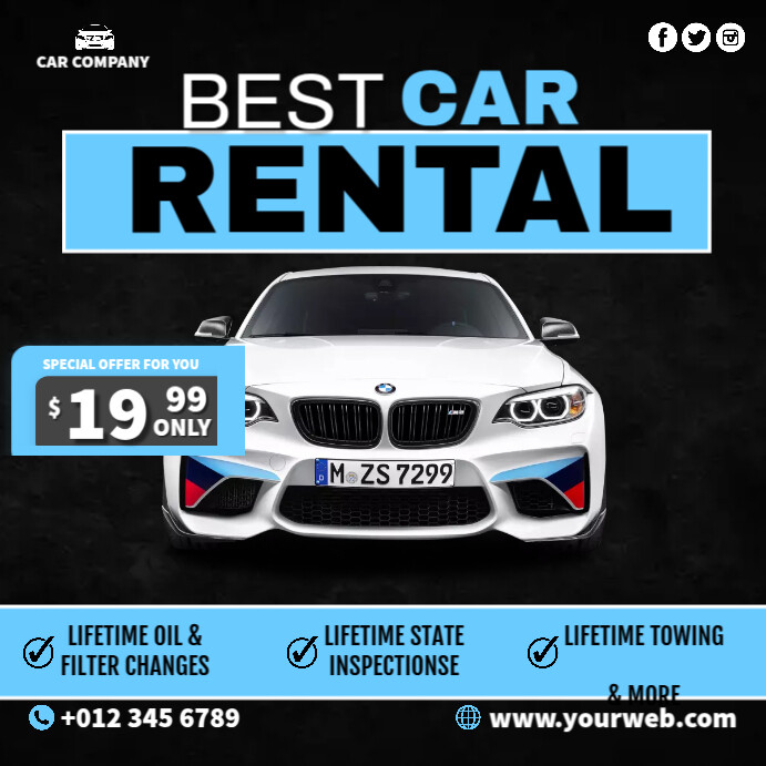 Car Rent Ads Template | PosterMyWall