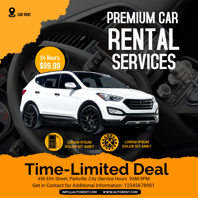 car rent instagram post Template | PosterMyWall