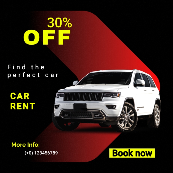 CAR RENT INSTAGRAM POST Template | PosterMyWall