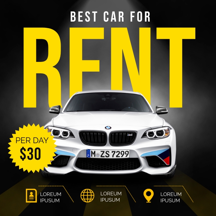 Car Rent Instagram Post Template | PosterMyWall
