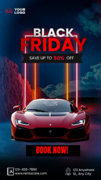 Car Rent Neon Reel template