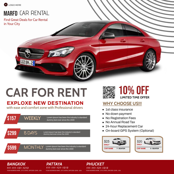 Copy of Car rent service business flyer | PosterMyWall