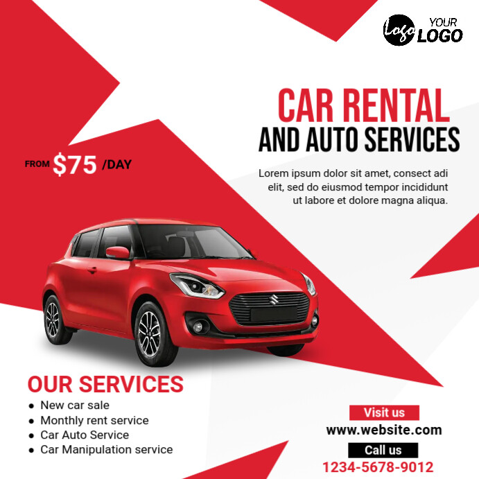 Car Rent Services Ad Template | PosterMyWall