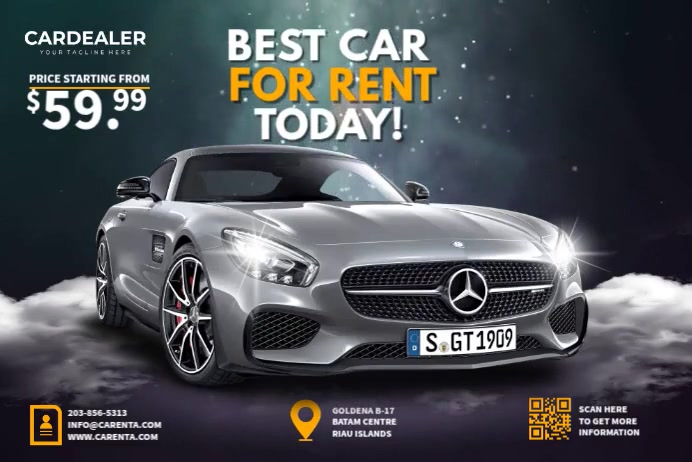 Car Rent Video Banner Plakat template