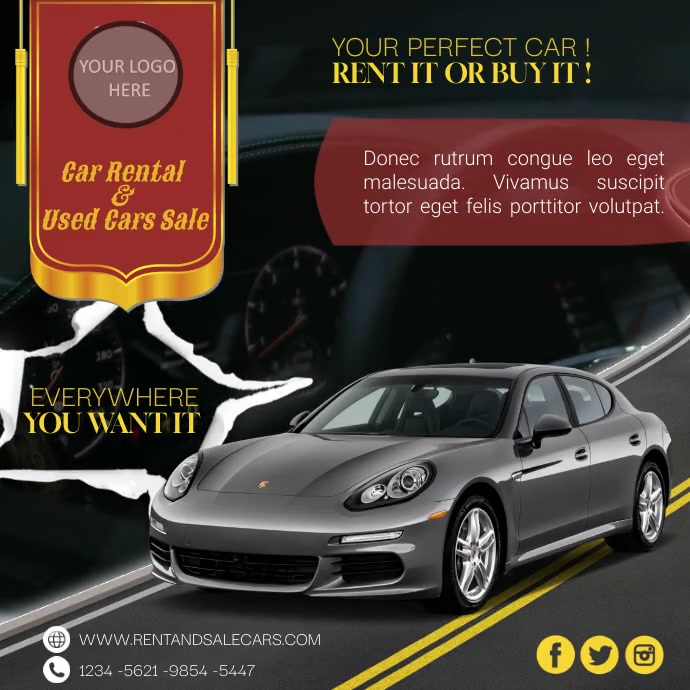 Car rental, luxury car rental Template | PosterMyWall