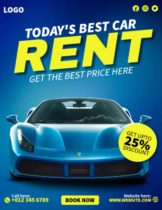 Car Rent Advertisement Car Rental Ads Template | PosterMyWall