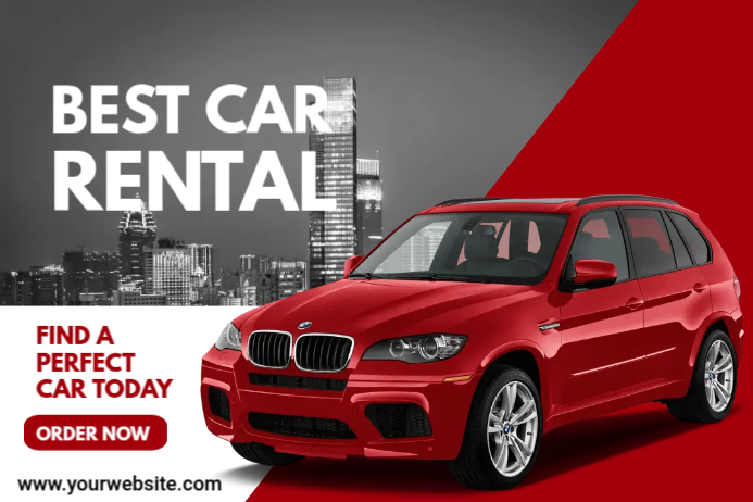 Car Rental Banner Ad Transparent 4 stopy × 6 stóp template