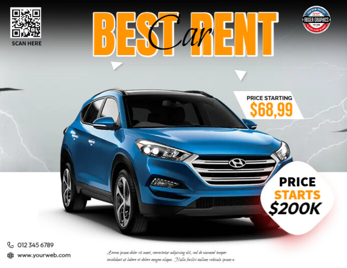 Car Rental Banner Flyer (US Letter) template