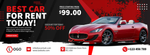 黑色 Car Rental Promotion Facebook-coverfoto Template