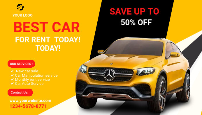 Header Image For Car Rentals Car Rental Blog header Template | PosterMyWall