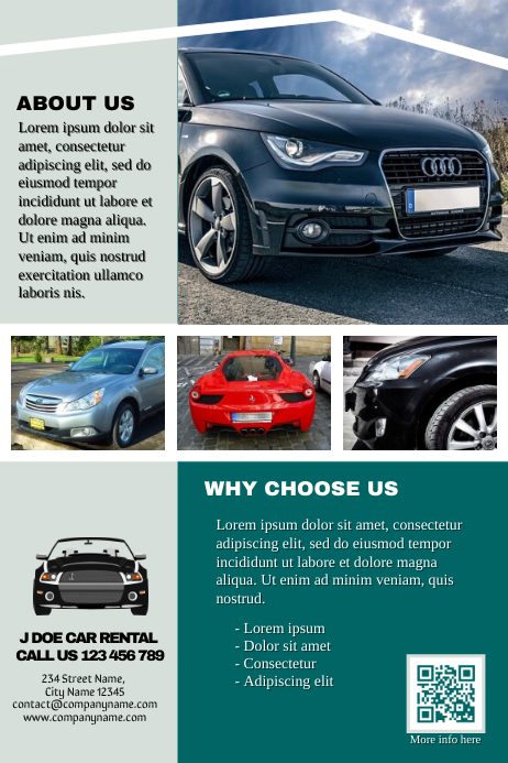 Car Rental Brochure Professional Template Postermywall