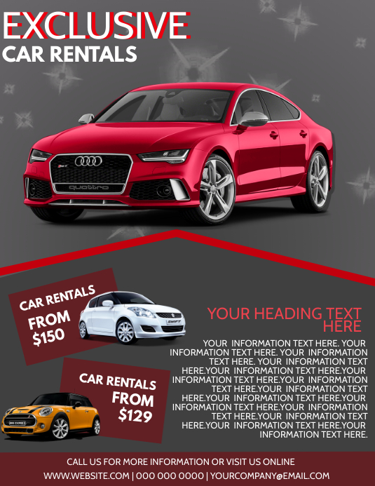 Car Rental Company Flyer Template Postermywall