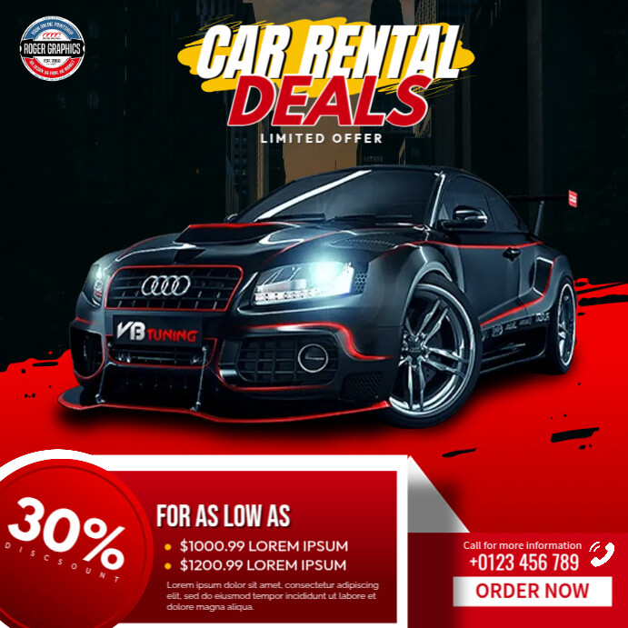 Car Rental Deals Template | PosterMyWall