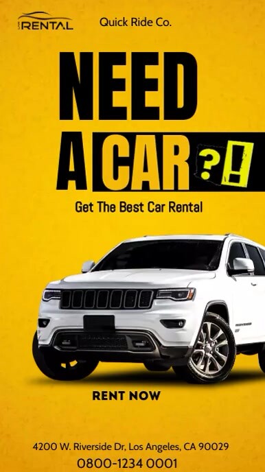 CAR RENTAL Template | PosterMyWall