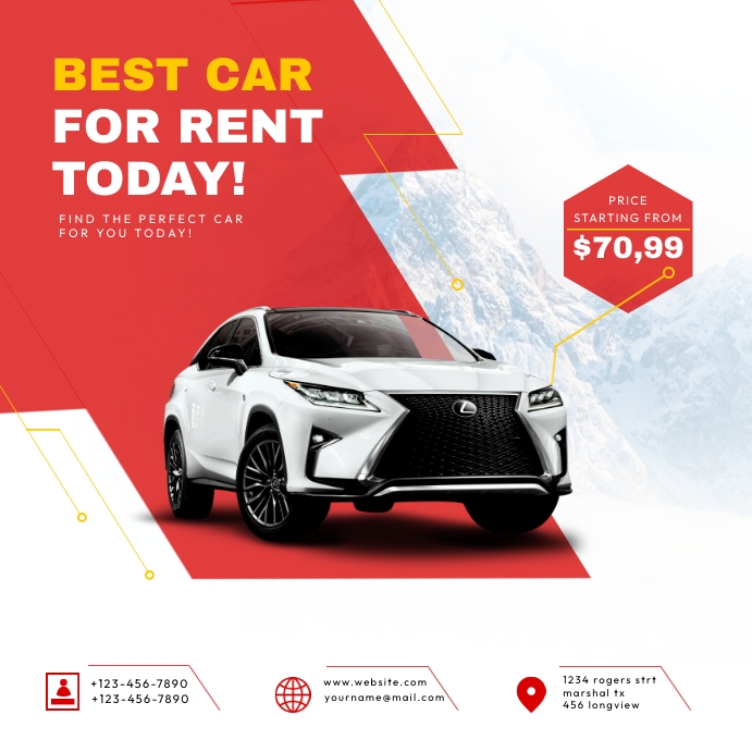 Vehicle Rent Design This Design Template is not available | PosterMyWall