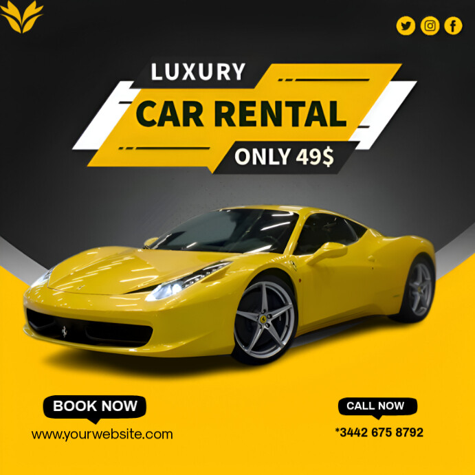 car rental Instagram Post template