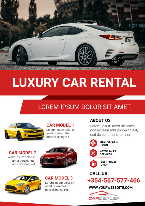 Car Rental Sample Layout car rental Template | PosterMyWall