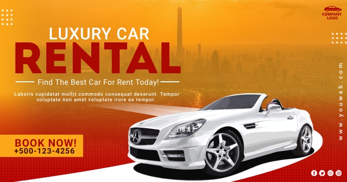 Car Rental Facebook Shared Post Template | PosterMyWall
