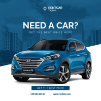 Car rental flyer design template | Car flyer design Instagram Post