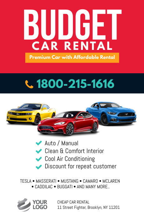 Car Rental Flyer Poster Template | PosterMyWall