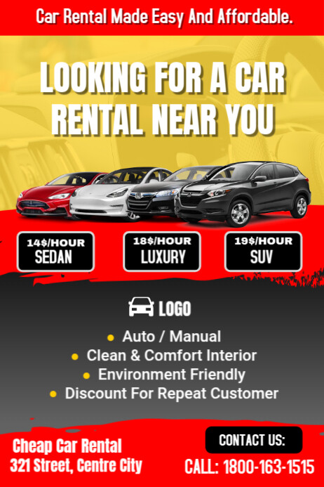 Car Rental flyer Poster template | PosterMyWall