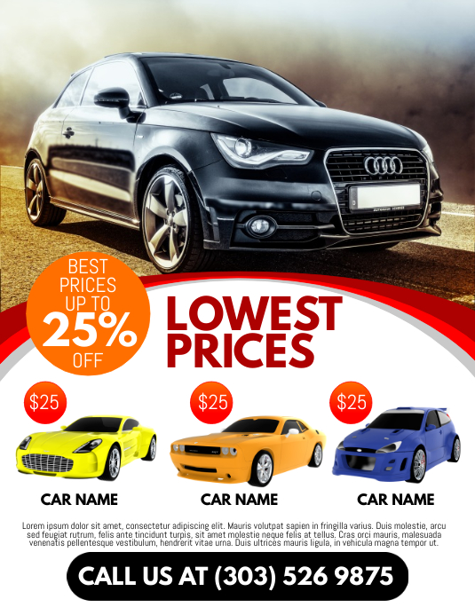 Car Rental Flyer Template Postermywall