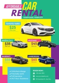 Car Rental Flyer Template A4