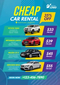 Car Rental Flyer Template A4