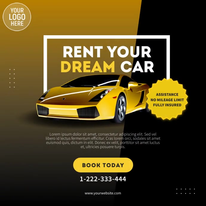 Car Rental Instagram Social Media template