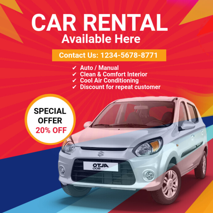 Car Rental Post Template | PosterMyWall