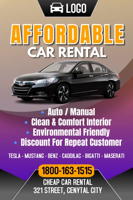 Car Rental Poster Template | PosterMyWall