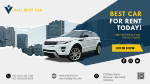 Car rental promotion social media facebook co งานแสดงผลงานแบบดิจิทัล (16:9) template