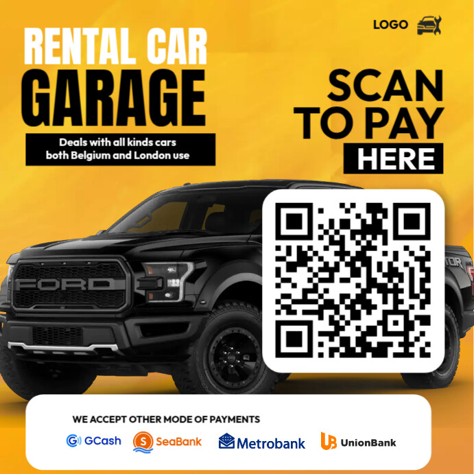 Car Rent Qr Code Plantilla de Car Rental QR Business Poster | PosterMyWall