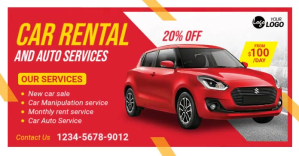 Car Rental Service Ad Template Publicité Facebook