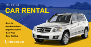 Car Rental Service banner Reklama na Facebooka template