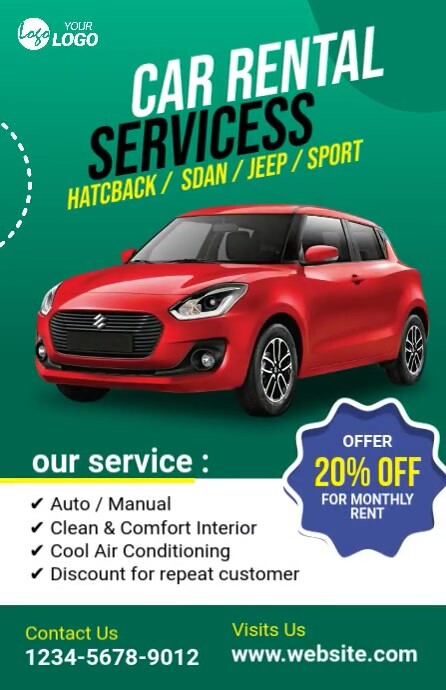 Car Rental Service Template | PosterMyWall