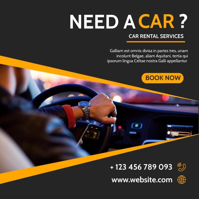 car rental services instagram post advertisem template