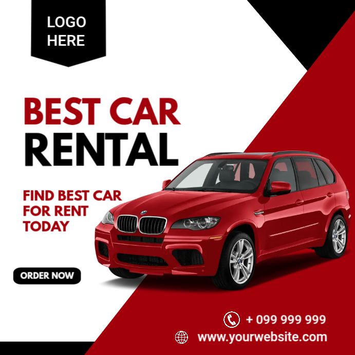 Car Rental Facebook Post Car Rental Social Media Post Template | PosterMyWall