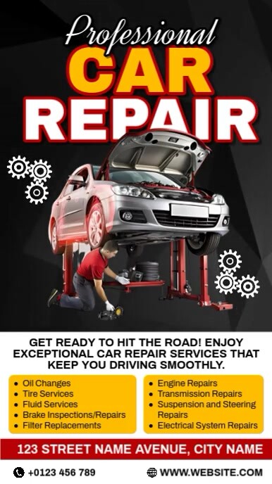 Brake Replacement Ad Examples Car Repair Ads Template | PosterMyWall