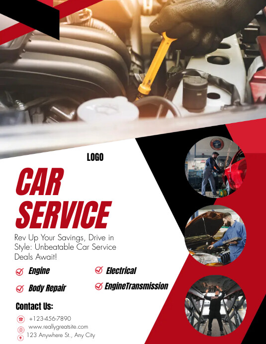 Car Maintenance Menu Header Copy of CAR REPAIR AND MAINTENANCE TEMPLATE | PosterMyWall