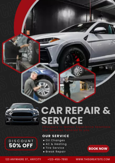 Car Repair and Service Template | PosterMyWall