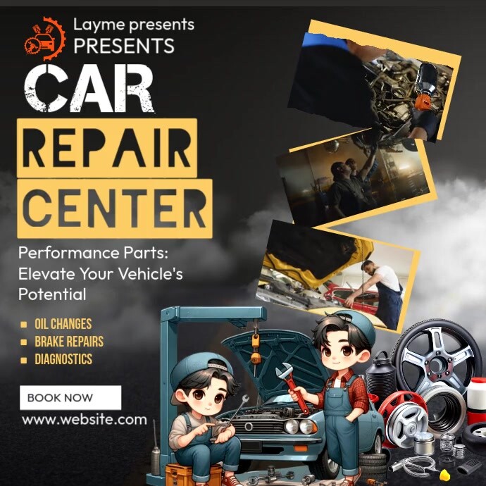 Car Repair Center Instagram Post template